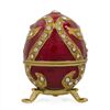 Oriental Style Red Enamel Royal Inspired Russian Easter Egg 2.75 Inches