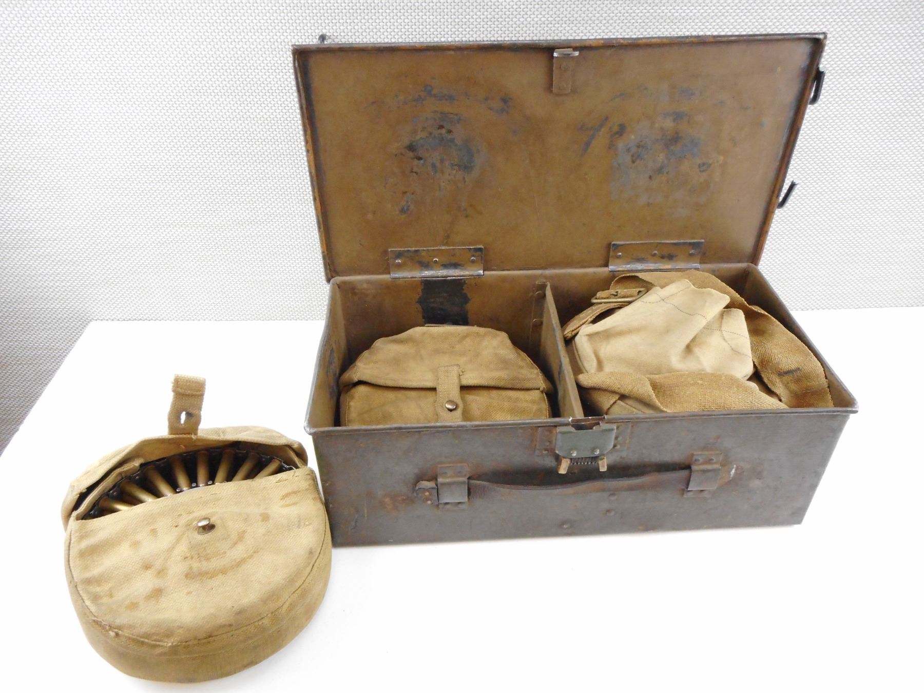 REALLY RARE - 8X47 ROUND PAN MAGAZINES FOR LEWIS MACHINE GUN.