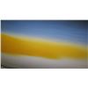 Image 2 : Pair of Abstract Wall Art on Acrylic, Stacked White Yellow Blue 40" x 40"