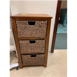 Storage Unit w/ 3 Rattan Baskets 18" x 16" x 33"