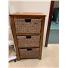 Image 1 : Storage Unit w/ 3 Rattan Baskets 18" x 16" x 33"