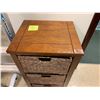 Image 2 : Storage Unit w/ 3 Rattan Baskets 18" x 16" x 33"