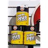 Image 1 : 3 VINTAGE CARDBOARD GULF SUPER PLUS 1L MOTOROIL TINS