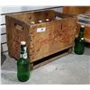 Image 2 : VINTAGE 7-UP WOOD POP CRATE W/10 VINTAGE GROLSCH BEER BOTTLES