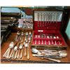 Image 1 : 2 SETS SILVERPLATE FLATWARE IN WOOD CANTEEN