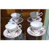 Image 1 : SET OF 4 ROYAL STAFFORD "WINDERMERE" BONE CHINA TEACUPS & SAUCERS
