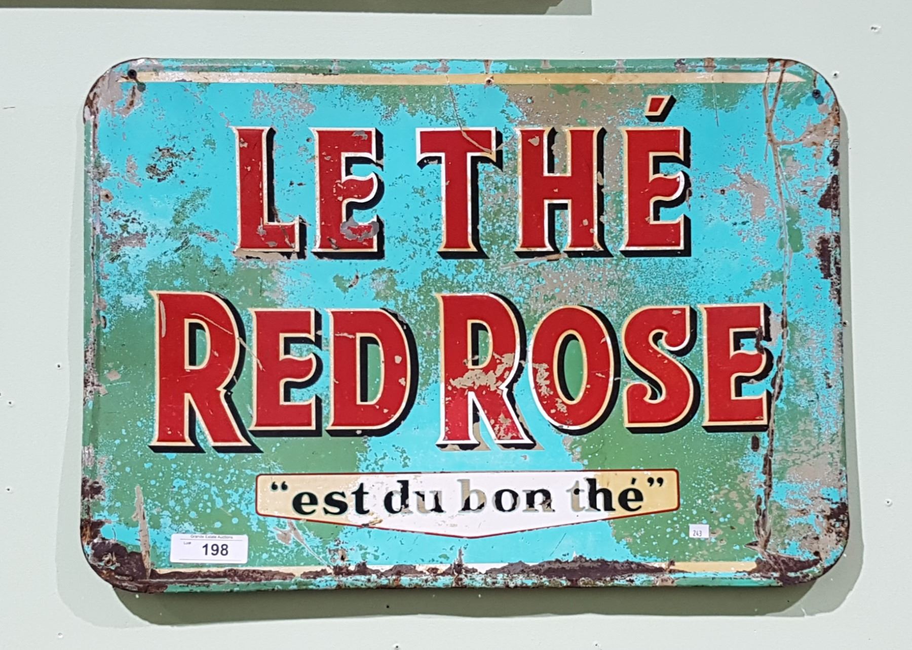 VINTAGE RED ROSE TEA METAL SIGN
