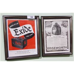 PAIR OF FRAMED SATURDAY EVENING POST ADVERTS