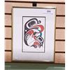 Image 1 : FRAMED NATIVE ART PRINT OF FROGS