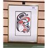 Image 1 : FRAMED NATIVE ART PRINT OF FROGS