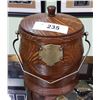 Image 1 : VINTAGE OAK BISCUIT BARREL W/PORCELAIN LINER