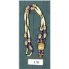 Image 1 : VINTAGE NATIVE BEAD NECKLACE MADE OF TRADE BEADS, BONE, AND AMETHYST