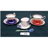 Image 1 : 3 COLLECTIBLE TEACUPS & SAUCERS
