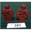 Image 1 : 2 CINNABAR SNUFF BOTTLES