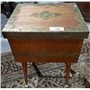 Image 1 : VINTAGE WOOD AND BRASS SEWING STAND