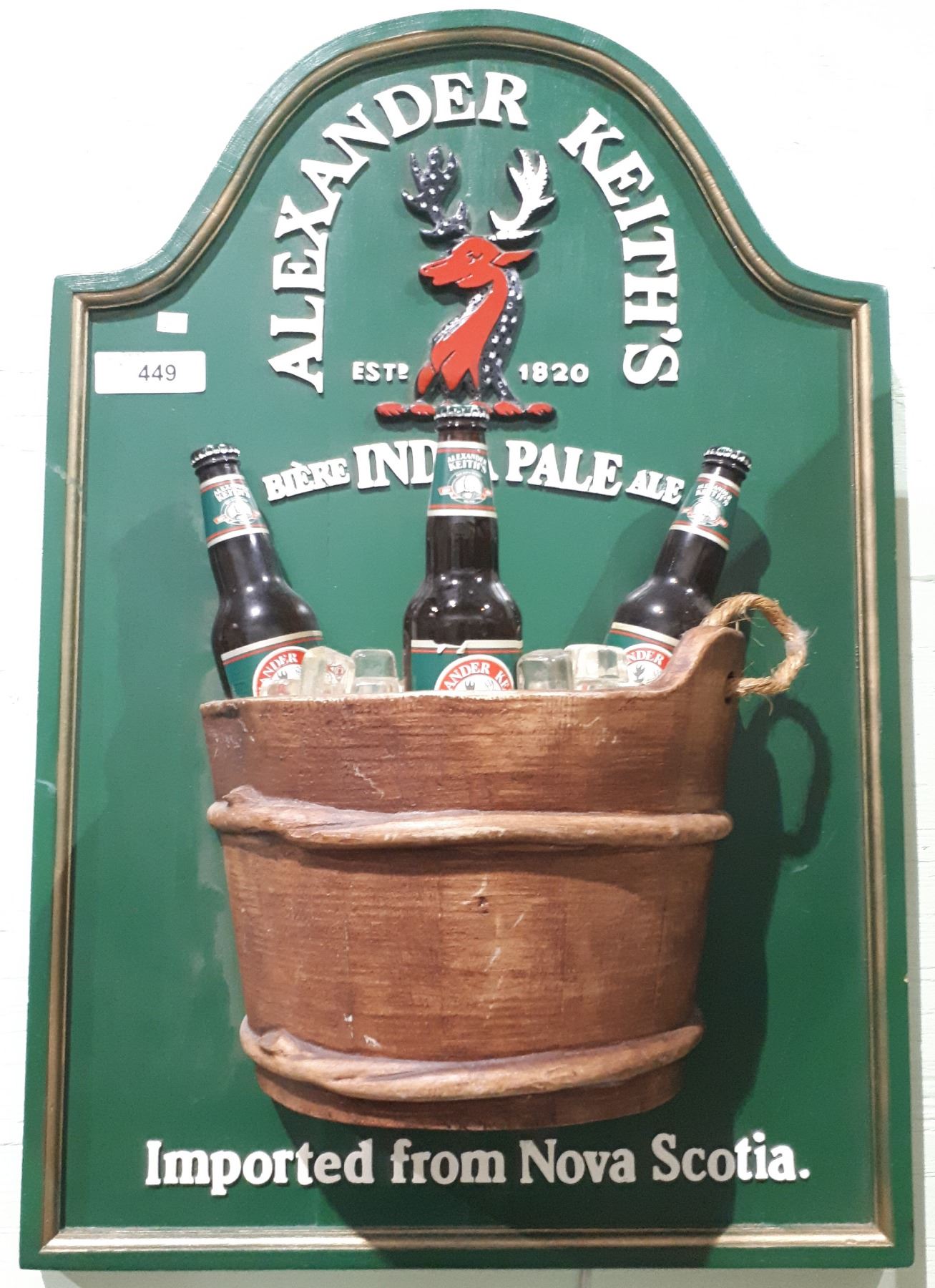 ALEXANDER KEITH'S WOOD LIGHT UP BAR SIGN