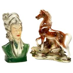 2 Ceramic TV-Lights, approx. 1955