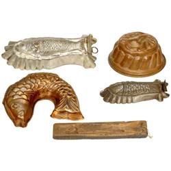 5 Backformen, vor 1900