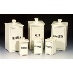 Komplettes Set "Vorratsdosen", um 1920