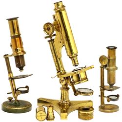 3 Messing-Mikroskope