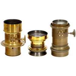 3 frühe Messing-Objektive