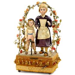 Puppenautomat "Les Paysannes et L'Oiseau"