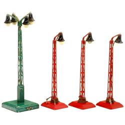 4 Bogenlampen "Märklin" (Spur 0), 1936
