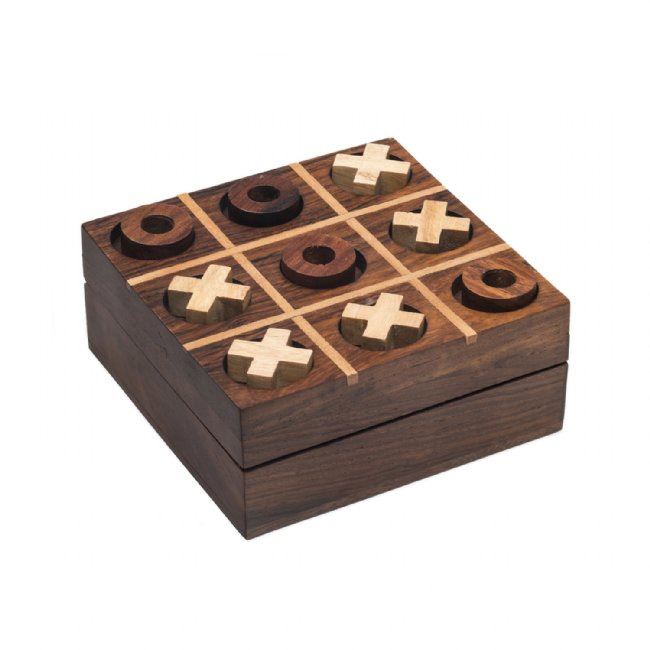 Handmade Rosewood Tic Tac Toe Game Great For Travel Entertainment