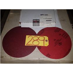 Box of Carbo PREMIER Red Resin Paper stick-on Disc 8" Gr.80