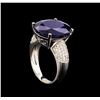 Image 4 : 14KT White Gold 17.02 ctw Sapphire and Diamond Ring