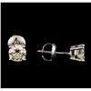 Image 2 : 14KT White Gold 1.28 ctw Diamond Solitaire Earrings