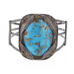 Old Pawn Turquoise Large Stone Bracelet