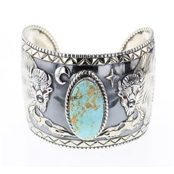 Dakota Vintage Silver & Nickel Overlay Buffalo Bracelet