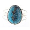 Image 1 : Contemporary Turquoise Large Stone Wire Bracelet