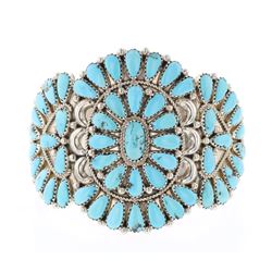 JSW Vintage Large Cluster Turquoise Bracelet
