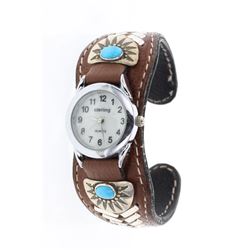 Armstrong Vintage Leather & Silver Watch Bracelet