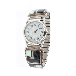 Vintage Mulit Stone Inlay Watch Bracelet