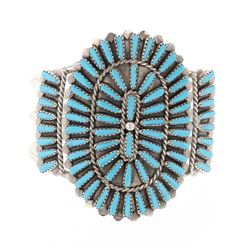 Vintage Block Turquoise Petite Point Cluster Bracelet