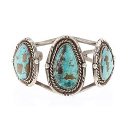 Old Pawn Turquoise Large Freeform Row Bracelet