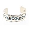 Image 1 : Ray B. Contemporary Crushed Turquoise & Coral Geometric