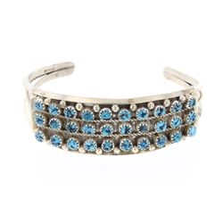 Vintage Turquoise 30 Stone Row Bracelet