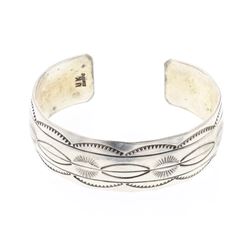 Vintage Geometric Design Stamp Cuff Bracelet