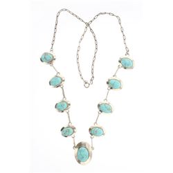 Vintage Block Turquoise Necklace