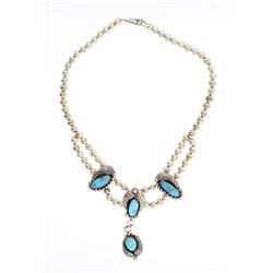 Vintage Turquoise Leaf Beads Necklace