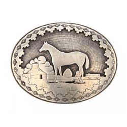 J Old Pawn Horse Story Teller Belt Buckle