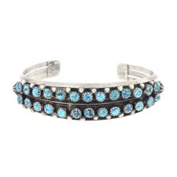 Old Pawn  Turquoise Double Row Bracelet