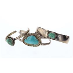 Vintage Turquoise One Stone Multi-Piece Lot of Three