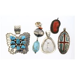 Vintage & Old Pawn Multi Stone Pendant Multi-Piece Lot