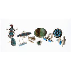 Old Pawn & Vintage Turquoise & Coral  Rings Large