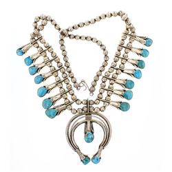 D. Smcyn Old Pawn Turquoise Squash Blossom Necklace